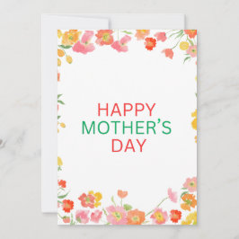 Bonne carte de fête des mères - Fleurs sauvages bo