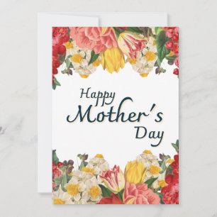 Bonne carte de fête des mères - Fleurs sauvages bo