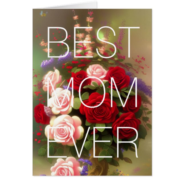 Bonne carte de fête des mères Roses roses roses ro (Devant)
