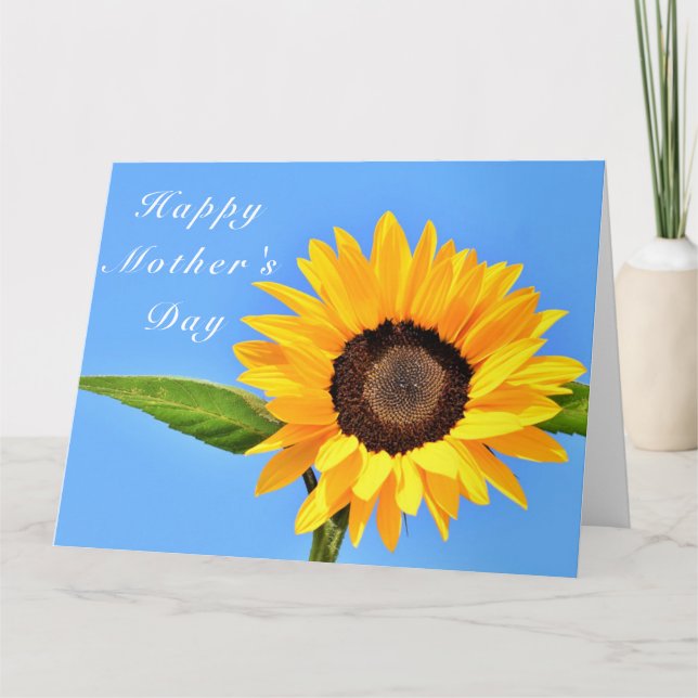 Bonne carte de fête des mères tournesol sur le cie (Devant)