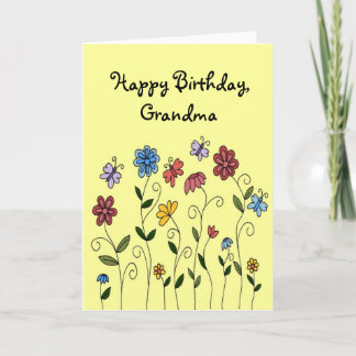 Bonne carte de fleurs et papillons d'anniversaire