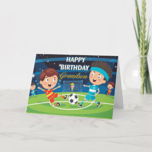 Bonne carte de football pour petits enfants d'anni