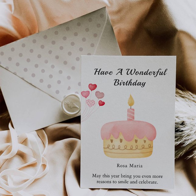 Bonne carte de gâteau d'anniversaire (Happy Birthday Cake Card)