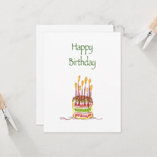 Bonne carte de gâteau Doodle Birthday