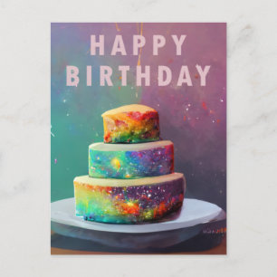 Bonne carte de gâteau Space Confetti anniversaire