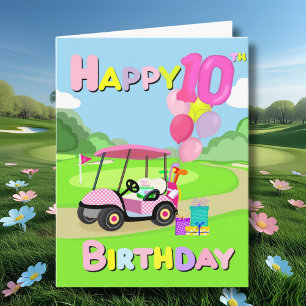 Bonne carte de golf 10e anniversaire Polka Dot Ros
