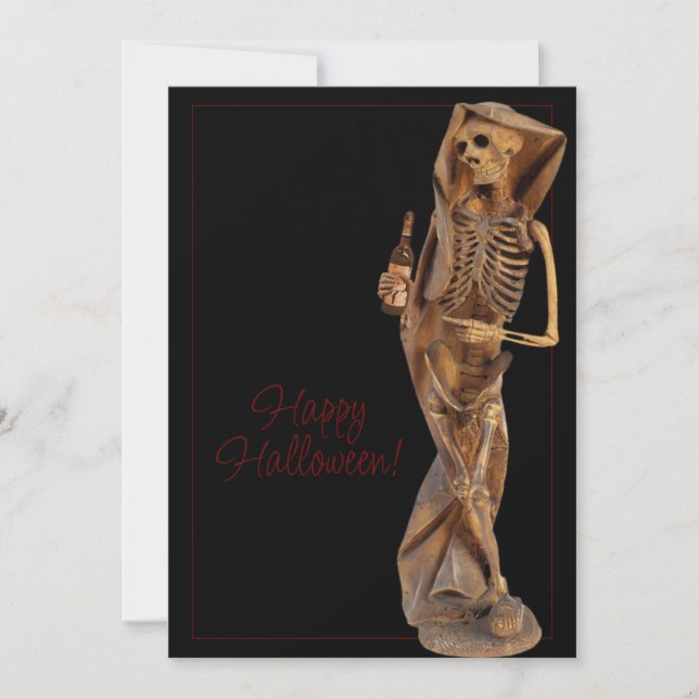 Bonne carte de graisse Halloween avec la mort et l (Devant)