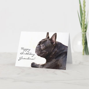 Bonne carte de grand-mère française Bulldog annive