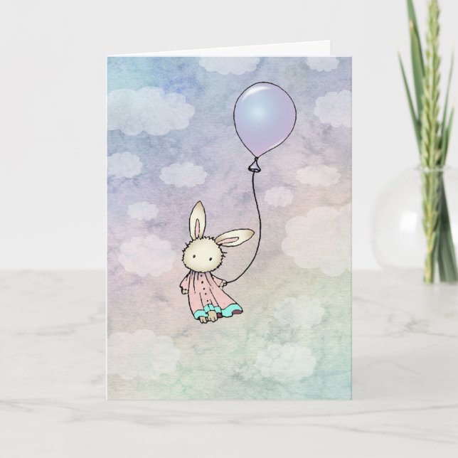 Bonne carte de lapin d'anniversaire (Devant)