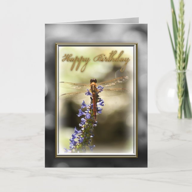 Bonne carte de libellule d'anniversaire (Devant)