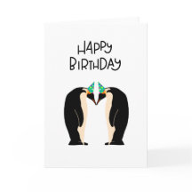Bonne carte de manchot d'anniversaire