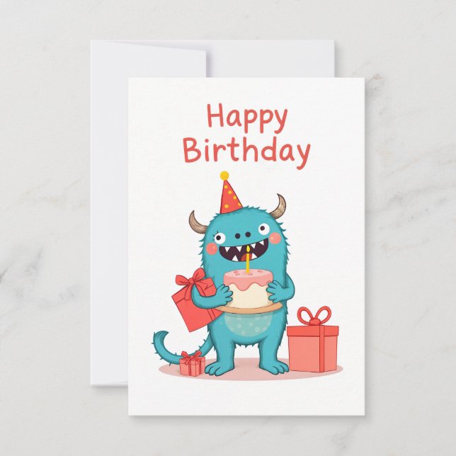 Bonne carte de monstre d'anniversaire (Devant)