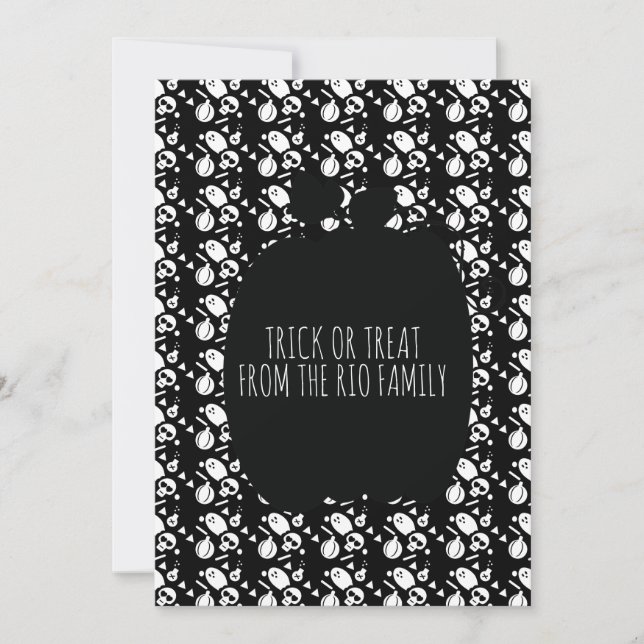 Bonne carte de Motif Citrouille noir Halloween (Devant)