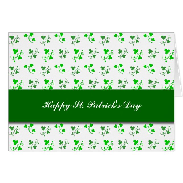 Bonne carte de Motif Shamrock St. Patrick's Day (Devant horizontal)