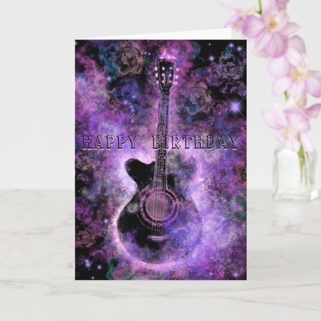 Bonne carte de musique de guitare romantique d'ann (Orchidée)