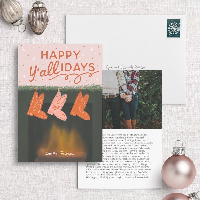 Bonne carte de Noël Y'all-idays Cowboy (Créateur téléchargé)