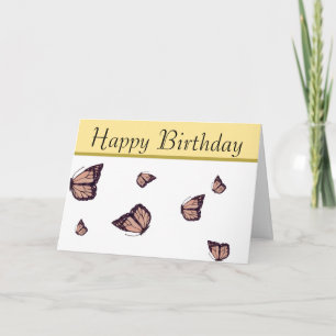 Bonne carte de papillon Monarque à la main pour an