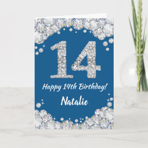 Bonne carte de Parties scintillant 14e anniversair