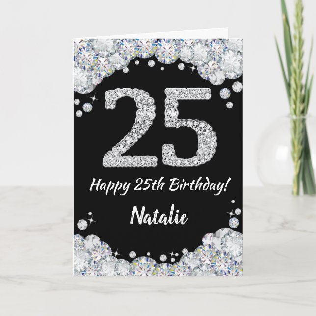 Bonne carte de Parties scintillant 25e anniversair (Devant)