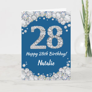 Bonne carte de Parties scintillant 28e anniversair