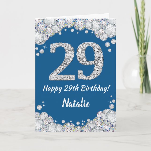 Bonne carte de Parties scintillant 29e anniversair (Devant)