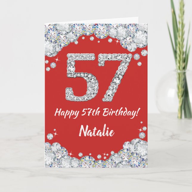 Bonne carte de Parties scintillant 57e anniversair (Devant)