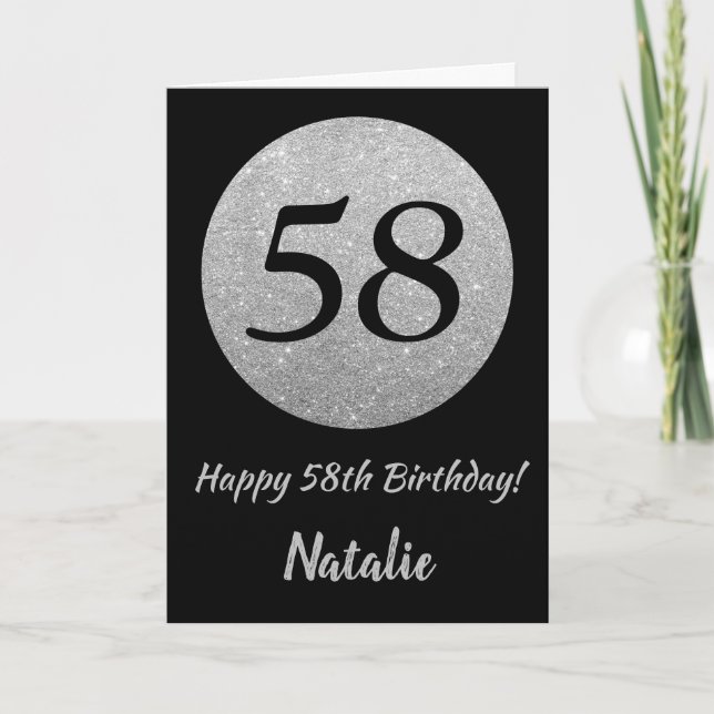 Bonne carte de Parties scintillant 58e anniversair (Devant)
