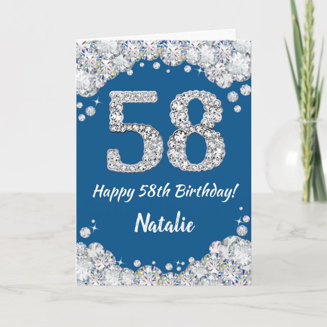 Bonne carte de Parties scintillant 58e anniversair (Devant)