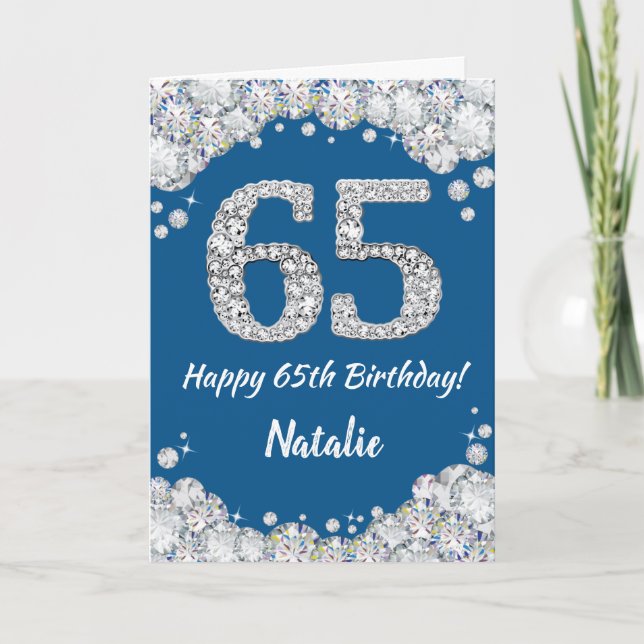 Bonne carte de Parties scintillant 65e anniversair (Devant)
