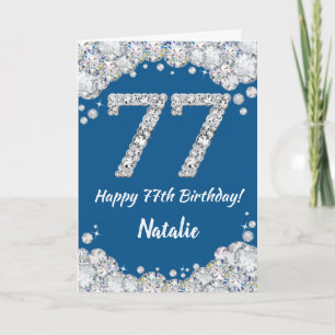 Bonne carte de Parties scintillant 77th Birthday B
