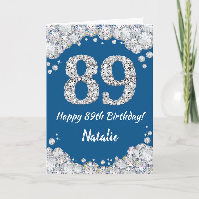 Bonne carte de Parties scintillant 89e anniversair (Devant)