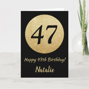 Bonne carte de Parties scintillant Black and Gold 