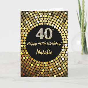 Bonne carte de Parties scintillant Black and Gold 