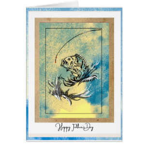 Bonne carte de pêche du jour du Père