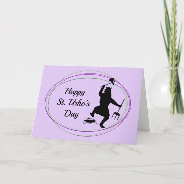 Bonne carte de Personnaliser Silhouette St. Urho's (Devant)