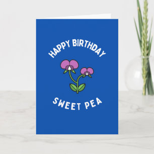 Bonne carte de pois doux pour l'anniversaire