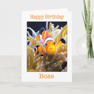 Bonne carte de poisson clown Boss Birthday
