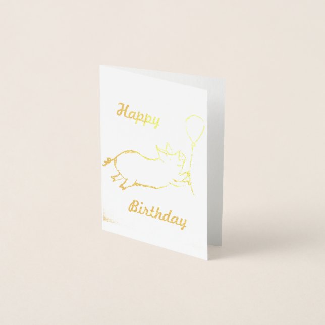 Bonne carte de porc volant anniversaire (Devant)