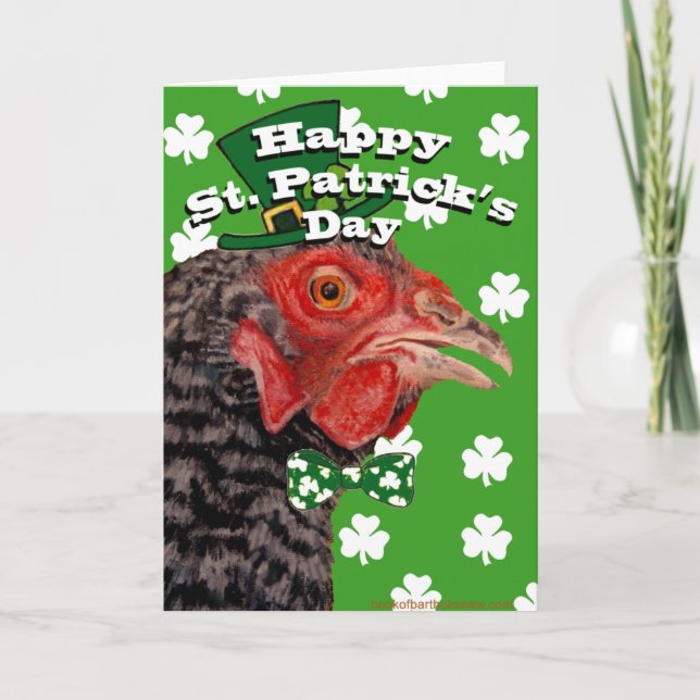 Bonne carte de poulet St. Patrick's Day (Devant)