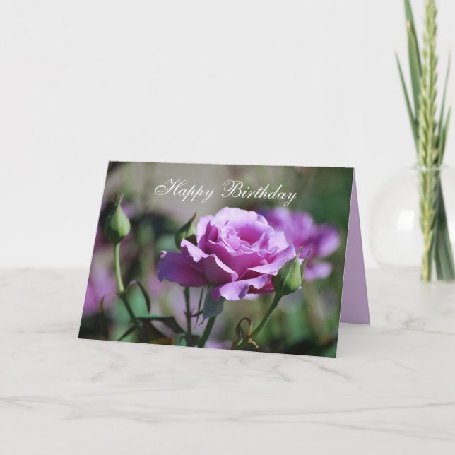 Bonne carte de Rose de la lavande d'anniversaire (Devant)