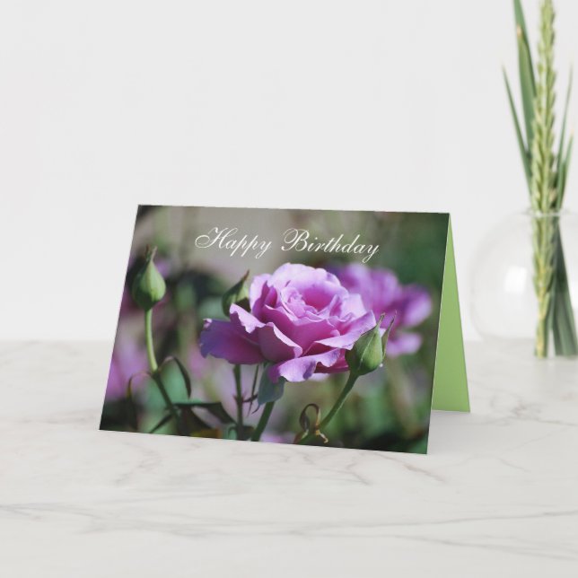 Bonne carte de Rose de la lavande d'anniversaire (Devant)