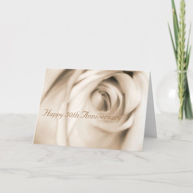 Bonne carte de rose du 50e anniversaire (Devant)