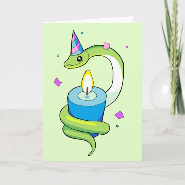 Bonne carte de serpent d'anniversaire (Devant)