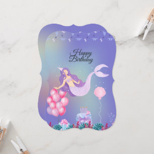 Bonne carte de sirène d'anniversaire