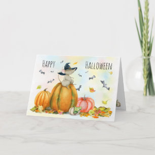 Bonne carte de souris Halloween Cartoon Witch