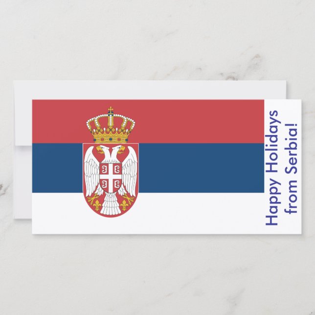 Bonne carte de vacances avec le drapeau de la Serb (Devant)