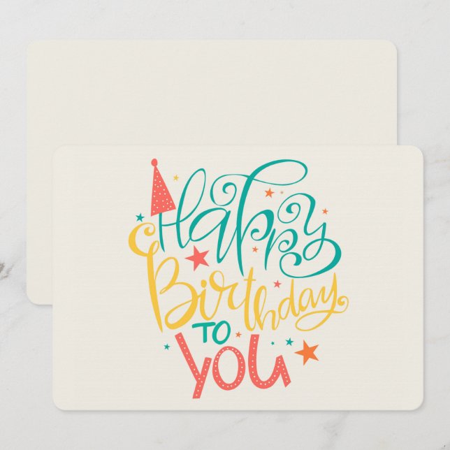  Bonne carte de vacances d'anniversaire (Devant / Derrière)