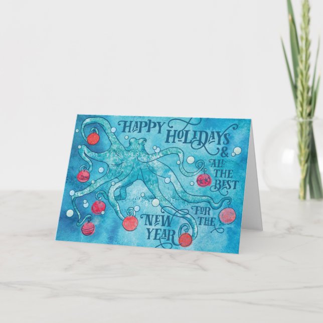 Bonne carte de vacances Octopus (Devant)