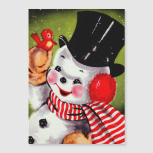 Bonne carte de vacances Vintage Snowman