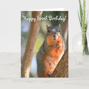 Bonne carte de voeux 100th Birthday Squirrel